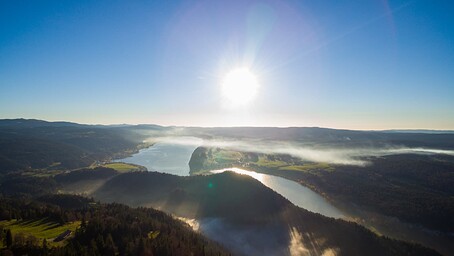 Vue aérienne de la Vallée de Joux